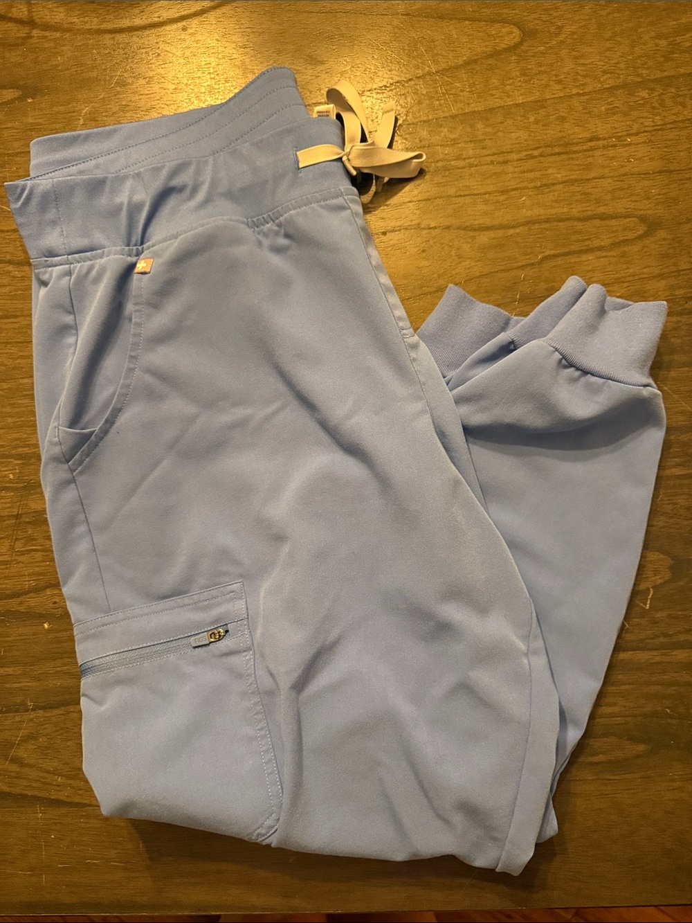 Figs  Sky Blue Jogger Scrub Pants with Drawstring